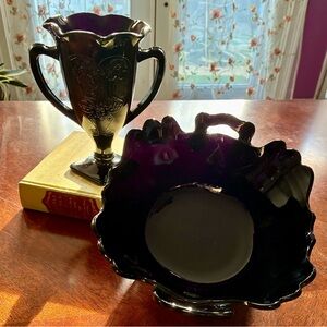 💜 LE Smith Black Amethyst Nymph Bowl & Goblet Set💜